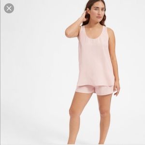 Everlane pink silk pajama set